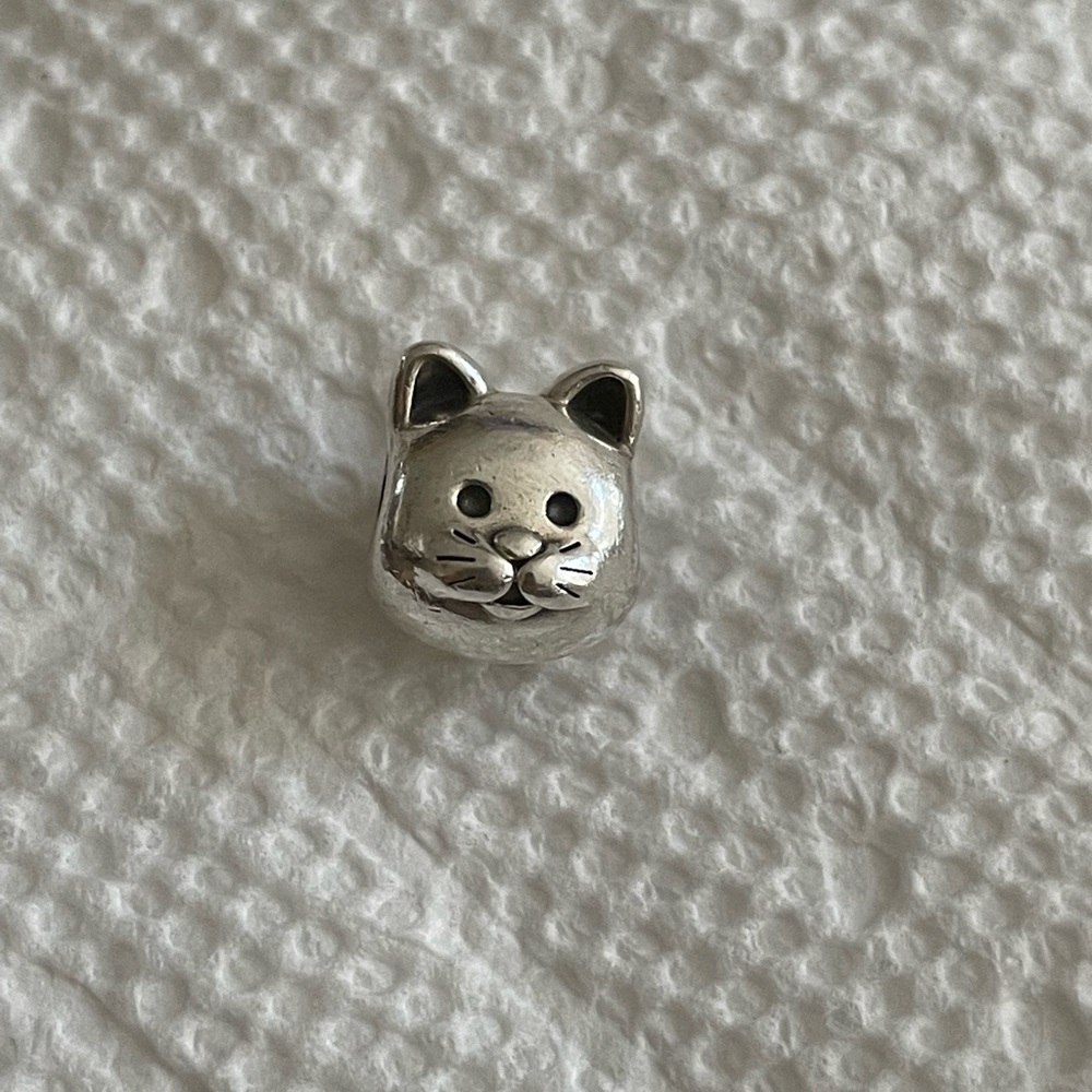 Silver cat pandora charm